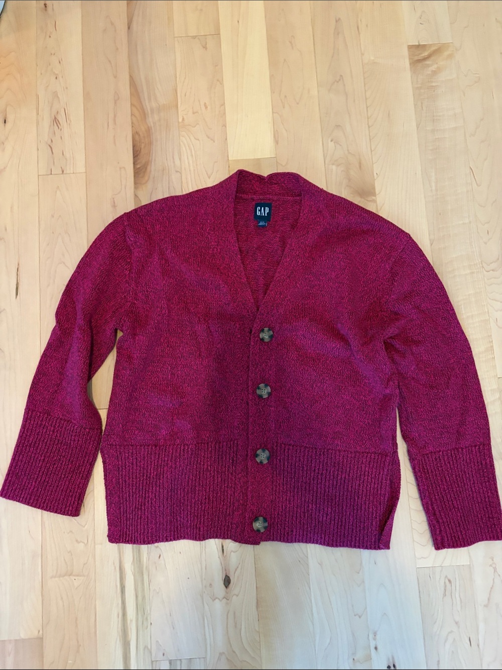 GAP Women's Deep Berry Button-Front Cardigan